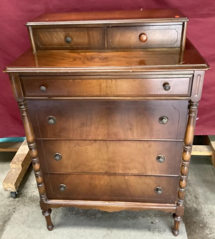 Gorgeous Antique Burled Wood Chest of Drawers