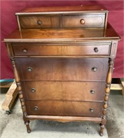 Gorgeous Antique Burled Wood Chest of Drawers