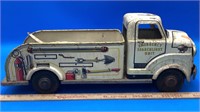 Vintage White Metal Emergency Toy Truck