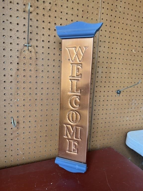 Punched Copper Welcome Sign
