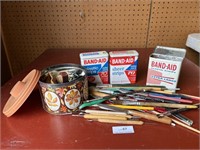 Craft Lot - Paint Brushes - Buttons - Etc