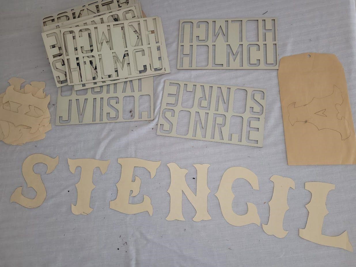 Stencils and letter plates