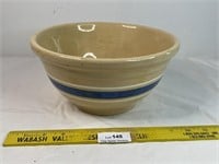 Watt Pottery Stoneware Blue & White Stripe Crock