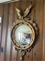 Vintage Large Eagle Round Dome Wall Hung Mirror