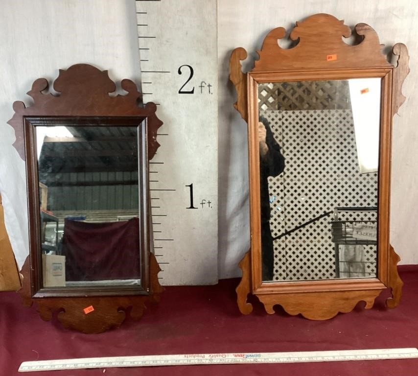 Ornate Vintage Mahogany and Maple Mirrors