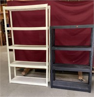 2 Plastic Shelving Units