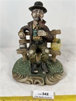 Capo di monte Man Sitting on Bench Statue Figure