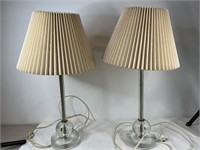 Vintage Clear Glass Base Lamps with Shades