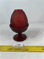 Indiana Glass Red Tiara Fairy Lamp