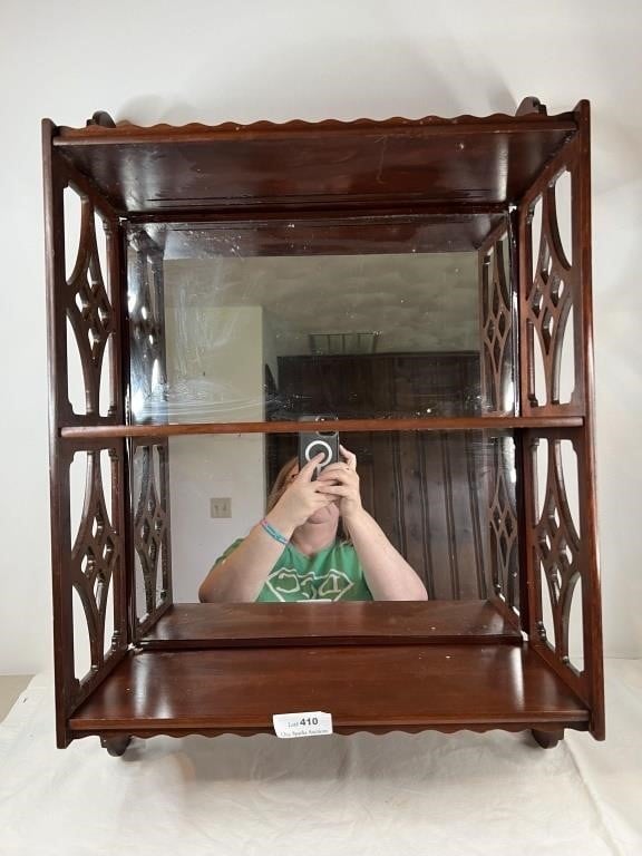 Antique Shelf with Mirrored Background
