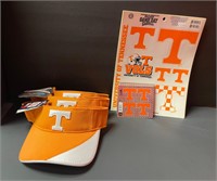 3 Tennessee Visors & Lot of Sticker Sheets