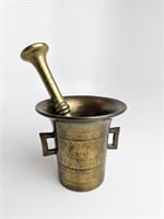 heavy brass apothecary morter, pestle