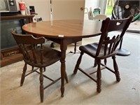 Old Kitchen Table and 2 Mismatched Chairs