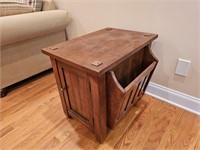 solid wood double door end table
