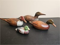 3 wood carved ducks