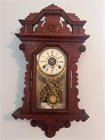 Vintage wooden wall hanging clock