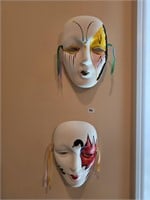 pair of ceramic mardi gras masks