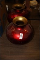 TWO RED VASES