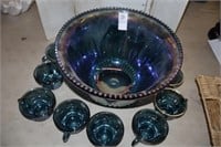 CARNIVAL GLASS PUNCH BOWL