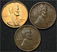 1935, 1936, 1955-D Wheat Cents