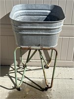 Antique wash tub w/ stand 33x21x21