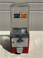 Antique gumball vending
gum machine is complete,