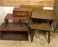 2 end tables and and serving tray
