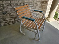 rocker/glider, wood slats chair