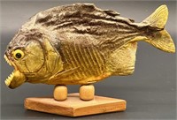 Piranha Fish on Wooden Stand