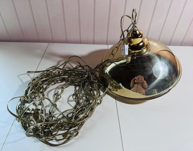 Vintage Polished Brass w/Globe Hanging Fixture