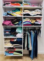 Full wall of clothing