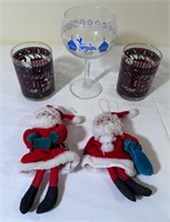 Holiday Glass and Santa Lot