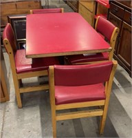 Red table and 4 chairs