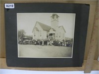Old Large Church and Old CArs cabinet Photo