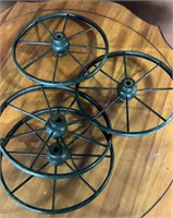4 antique buggy wheels