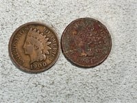 1900, 1901 Indian head cents