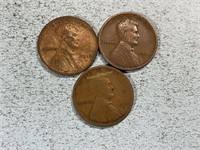 1918, 1918D, 1918S Lincoln wheat cents