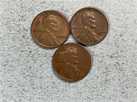 1939, 1939D, 1939S Lincoln wheat cents