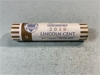 Roll of 2010D Lincoln shield cents