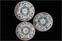 Three Chinese Famille Rose Porcelain Dish