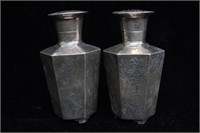 Pair of Chinese Silver Salt Pepper Shakers