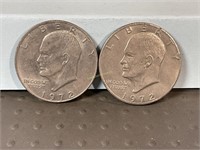 Two 1972 Ike dollars