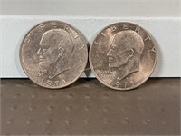 Two 1971D Ike dollars