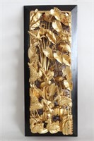 A Chinese Gilt Wood Panel