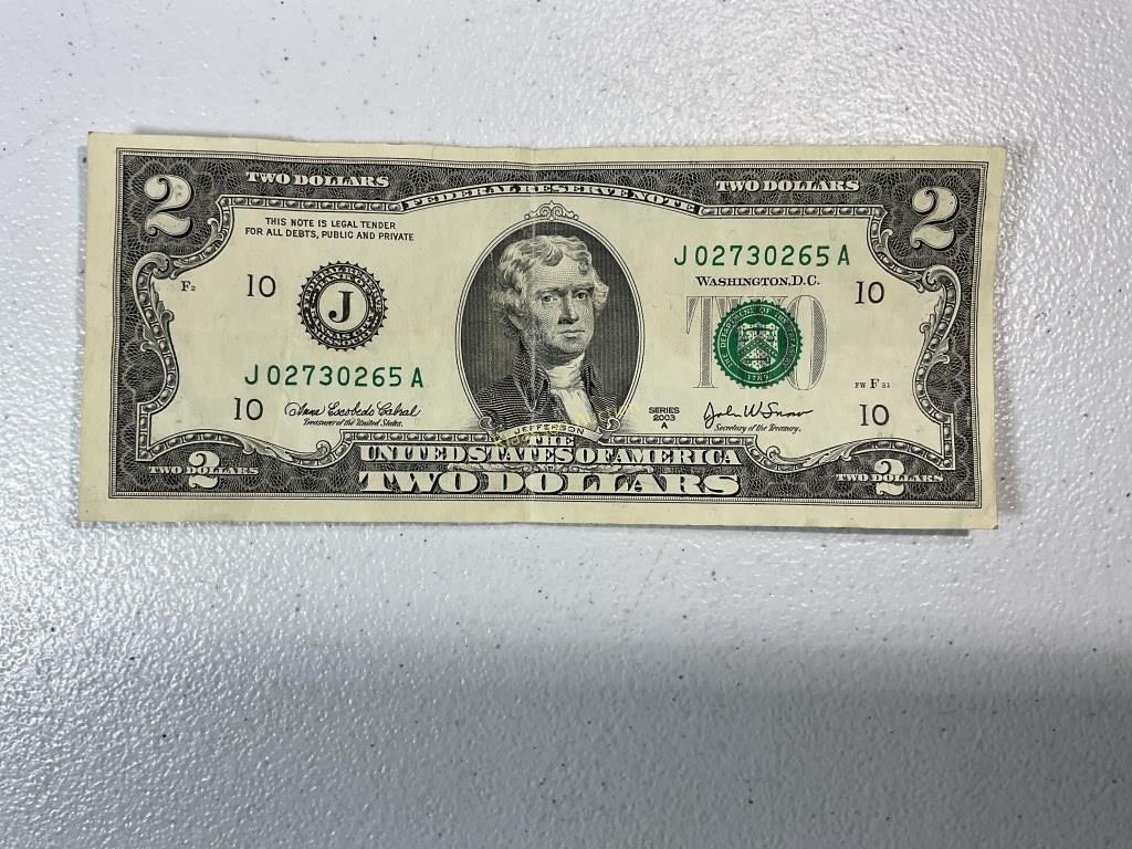 2003A $2 Federal Reserve note