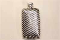 Sterling Silver  Swirl Ribbed Whiskey Flask 925