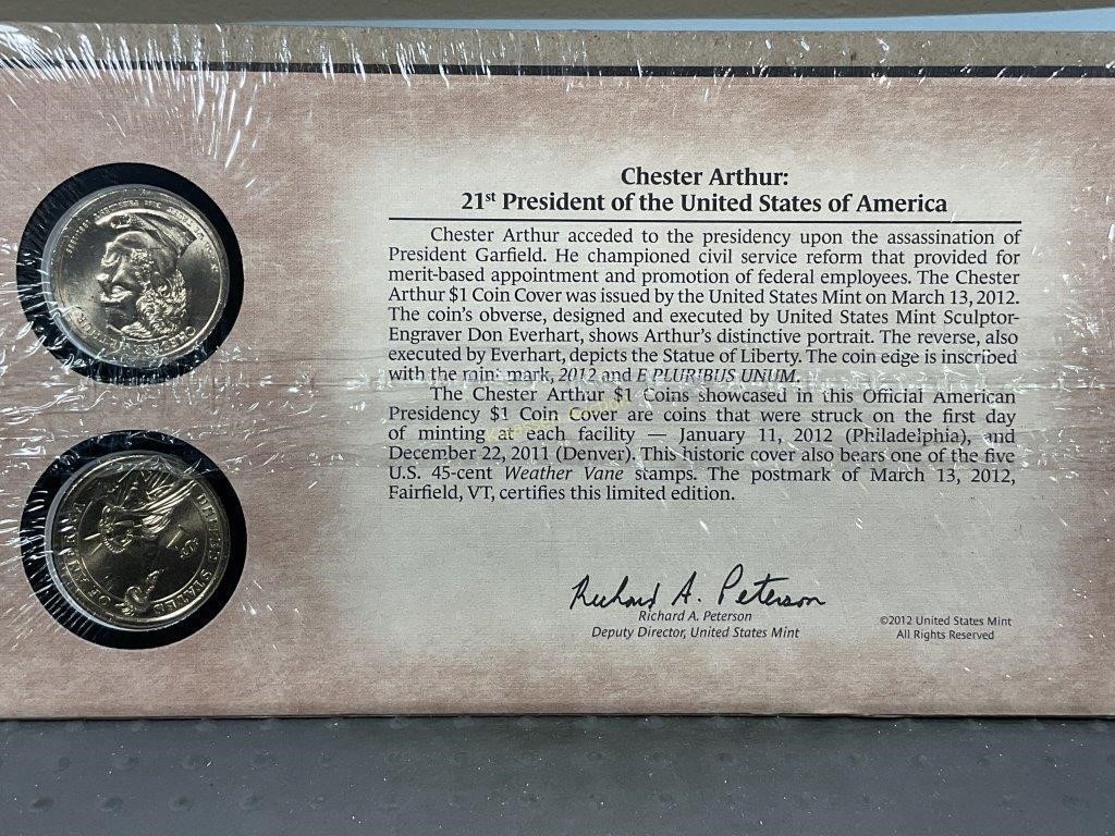 2012 PD Arthur presidential coins
