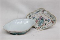 Two Chinese Famille Rose Porcelain Fruit Tray