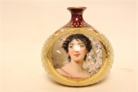 Royal Vienna Porcelain Jeweled Vase