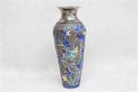 Late Qing Chinese Enamel Silver Vase